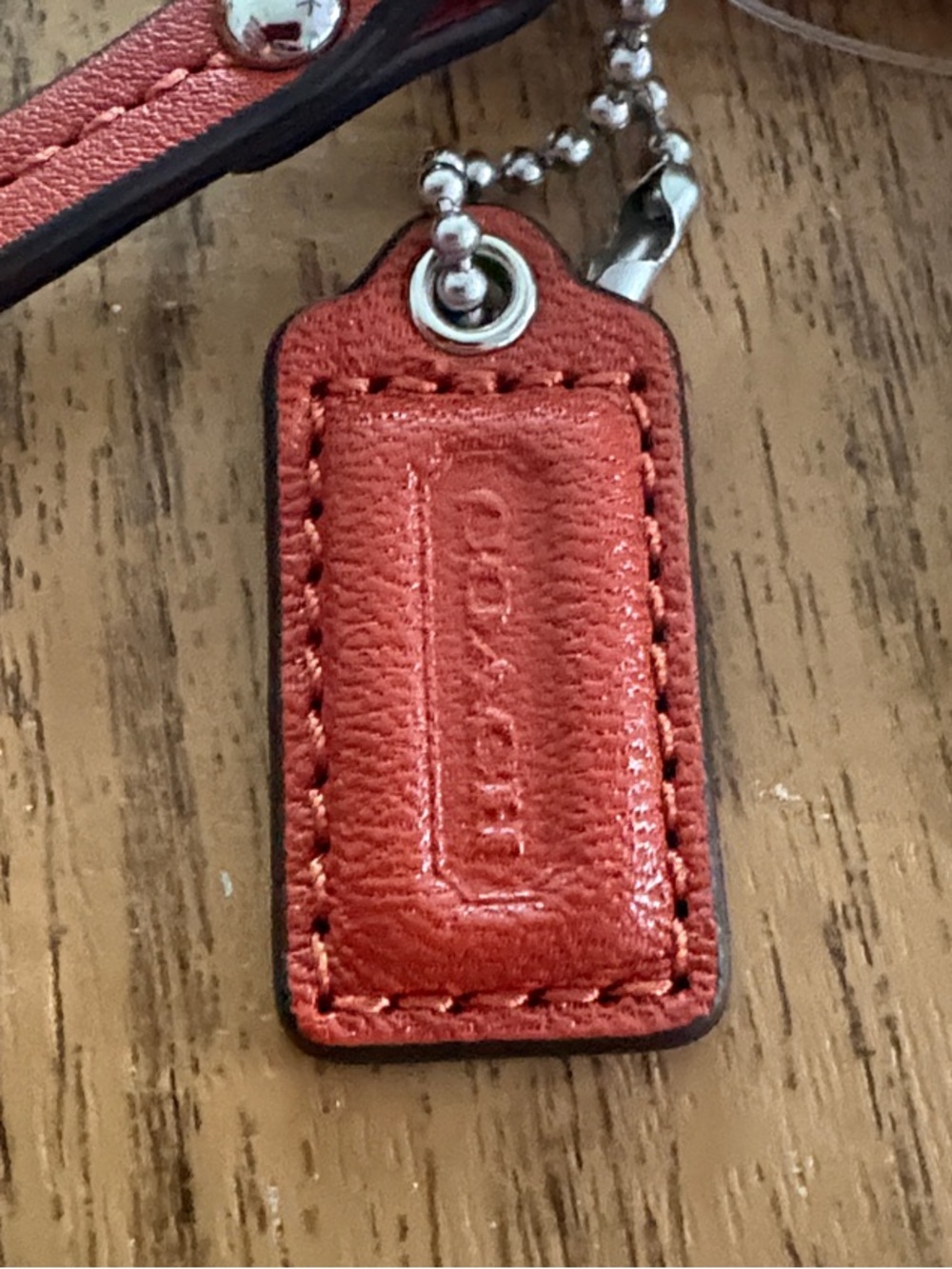Coach Vermillion Leather Wristlet with Strap - Picture 3 of 6